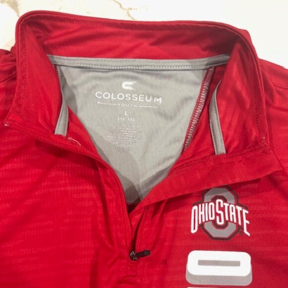 Rare Ohio State Buckeyes Long Sleeve Pullover 1/4 Zip Shirt Youth Large 16-18 - Picture 3 of 8